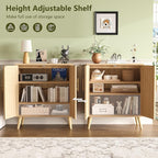 Set of 2 Rattan Buffet Cabinet - Image 3