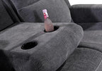 Betsy Furniture Soft Microfiber Manual Reclining Sofa Set, Sofa w/Dropdown Table - Image 3
