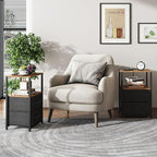 TUTOTAK End Table with Charging Station, Side Table with 2 USB Ports and Outlets - Image 5