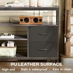 Huuger TV Stand Dresser with Power Outlets and LED Lights, 4 Drawers - Image 6