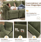 Ihanherry 81-inch Corduroy Modular Sectional Sofa Bed - Image 6