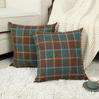 Stellhome Burlap Throw Pillow Covers Square Solid Linen Decorative Cushion by Stellhome