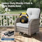 Weaxty 7 Pieces Patio Furniture Set, Wicker Outdoor Swivel Rocking Chairs - Image 6