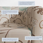 BELLEZE Living Room Chair, Linen Round Accent Barrel Chair, Club Tub Sofa Chair - Image 4