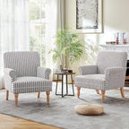 HUIMO Linen Fabric Accent Chair, Mid-Century Modern Upholstered Armchair by HUIMO