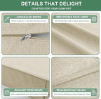 Summsun Patio Chair Cushions 22 x 22 Inch, Faux Linen Outdoor Furniture Cushions - Image 5