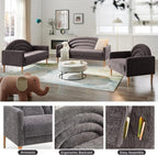 49" Small Loveseat Sofa for Small Spaces, Mid Century Modern Sofa, Linen - Image 8