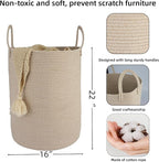 XUANGUO Cotton Rope Laundry Basket Hamper - Image 2