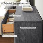T4TREAM Fluted 3 Drawer Dresser, Curved Profile Design, Wood Drawer Organizer - Image 5