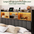 LARMACE Queen Bed Frame with 6 Storage Drawers, Bed Frame Queen Size with Linen - Image 5