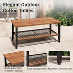 4-Piece Patio Conversation Sets, Outdoor Sectional Sofa 2-Tier Coffee Table - Image 6