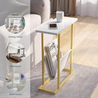 Yusong Small Narrow Side Table for Small Spaces, 17.7" W Slim End Table - Image 6