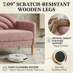 49" Small Loveseat Sofa for Small Spaces, Mid Century Modern Sofa, Linen - Image 7