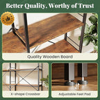 Huuger 5 Tier Bookshelf, L Shaped Corner Bookshelf - Image 6