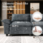 SUNSHINE VALLEY 3 Piece Living Room Furniture Sofa Set, Chenille Modular 2 - Image 3