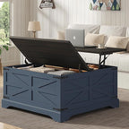 Furnideco 35.5''W Square Coffee Table Farmhouse Lift top Coffee Table - Image 3