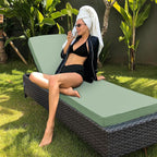 Outdoor Chaise Lounge Cushion Set of 2, Fadesafe Water-Repellent Lounge Deck - Image 7