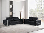 Blackjack Furniture Catania Modern Top Grain Italian Leather Sofa Set - Image 2