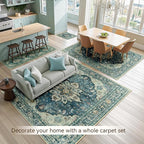 RELEANY Area Rugs 8'x10' Washable Non-Slip, Floral Vintage Distress Print - Image 3