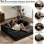 79" Convertible Sofa Bed with Fixed-Shape Frame & Removable Armrests, Modular - Image 6