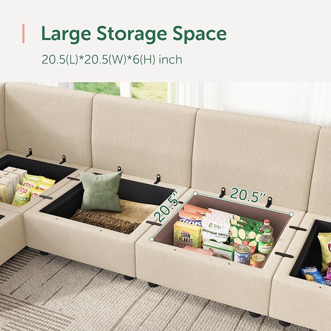 HONBAY Modular Sectional Sofa Sleeper Couch - Image 5