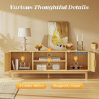 PRAISUN 54 Inch TV Stand for 50, 55 Inch TV, Fluted Entertainment Center - Image 4