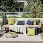 MIULEE Pack of 2 Decorative Outdoor Solid Waterproof Throw Pillow Covers Faux - Image 6