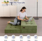 MAXYOYO 6" Folding Sofa Bed for Floor, Tufted Tri-Fold Floor Mattress - Image 9