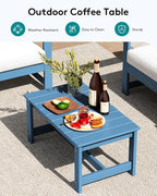 SERWALL 4 Pieces HDPE Outdoor Sofa Set - Image 8