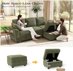Ihanherry 81-inch Corduroy Modular Sectional Sofa Bed - Image 5
