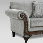 Hernen Carved Wood Frame Sofa - Image 3