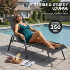Crestlive Products Outdoor Chaise Lounge Chair, 5-Position Pool Lounge Chairs - Image 3