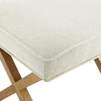 Amazon Basics Small Ottoman Foot Rest, Mid-Century Modern X Square Polyester - Image 5