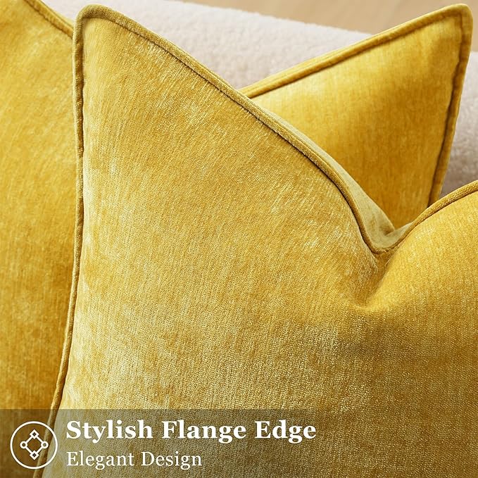 decorUhome Summer Couch Euro Sham Throw Pillow Covers 22x22 Set of 2, - Image 2