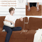 EASE MOOSE Oversized L Shape Sectional Couch, Extra Large Deep seat Brown - Image 5