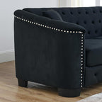 77" Modern Velvet Chesterfield Sofa - Image 5