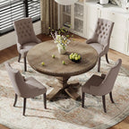 COLAMY Fabric Side Dining Chairs Set of 2, Wingback Upholstered Dining Room - Image 7