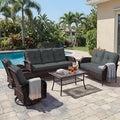 UPHA 6 Pieces Patio Furniture Sets, Wicker Outdoor Sofa Set by UPHA