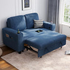 LINSY HOME Loveseat Sofa with Pull Out Couch Chaise: 2-in-1 Convertible 2 by LINSYHOME