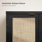 SICOTAS Rattan Large Sideboard Buffet Cabinet - Image 6