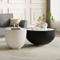 SSLine Bowl-Shape Coffee Table Set of 2 Modern Sintered Stone Top Nesting by SSLine