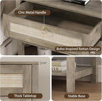 Xixini Nightstand wih 2 Drawers & Open Shelf, Small Mid Century Modern Night - Image 5