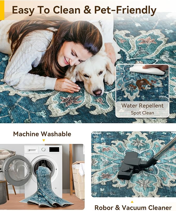 RELEANY Area Rugs 2'x5' Runner Rug Non Slip Washable - Image 5