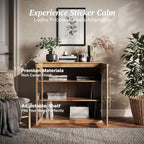 BELLEZE 3 Tier Bookshelf with Arched Glass Door, Modern Display Bookcase Shelf - Image 4