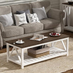 ChooChoo Farmhouse Coffee Table, Rustic Vintage Living Room Table - Image 4