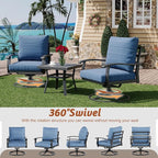 HOMREST Patio Furniture Sets 4 PCS Outdoor Metal Conversation Sets, 360 Degree - Image 2