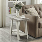 Roundhill Furniture Athens Contemporary Two-Tone Wood Shelf Side Table by RoundhillFurniture