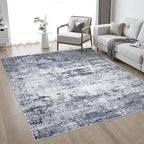 6x6 Area Rug Living Room Rug: Washable Modern Abstract Soft Thin Rug Indoor - Image 2