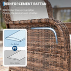 Patio Rocking Chair for Outdoor, Rattan Wicker Chair - Image 3