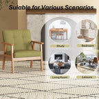 Modern Accent Chair with Arm Rest Set of 2, Upholstered Linen Fabric Leisure - Image 9